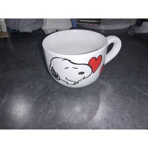 HAPPY VALENTINE'S DAY Peanuts Worldwide SNOOPY 14oz Coffee/Soup Mug Cup HEART 3"